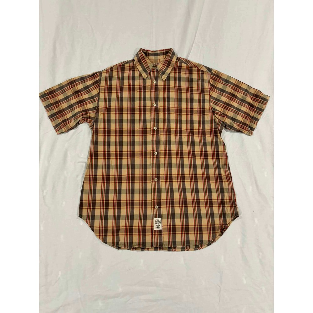 Ralph‎ Lauren Jeans Company Plaid Short Sleeve Button Up Shirt Men's M